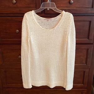Chunky scoop neck sweater, beautiful cream color.